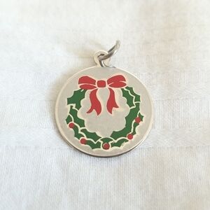 Sterling Silver Christmas Wreath Pendant